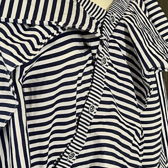 V Cristina Striped Asymmetric Frill Shirt - Picture 7 of 11